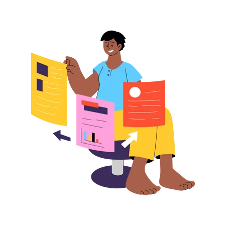 File management by employee  Illustration