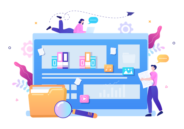 File Management System and Information  Illustration