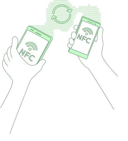 File sending using NFC technology  Illustration