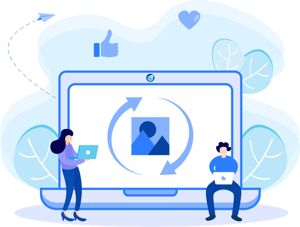 File Sharing Network  Illustration