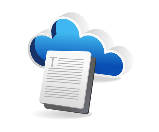 File stored in cloud  Illustration