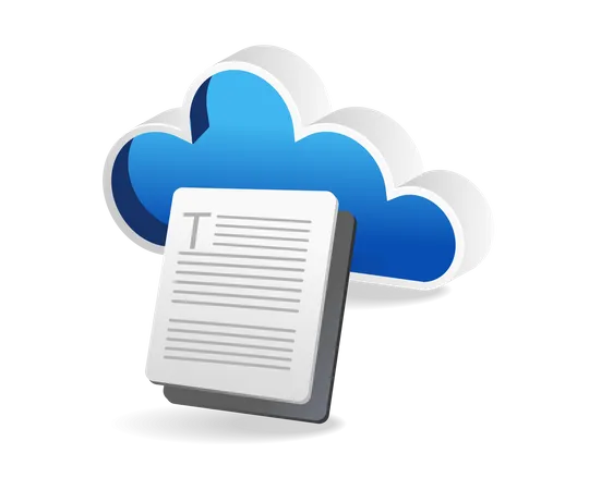 File stored in cloud  Illustration