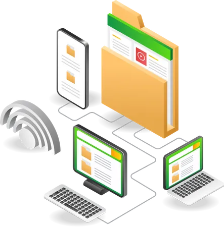 File transfer through wifi  Illustration