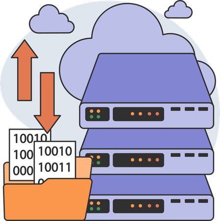 Files upload and download from server  Illustration