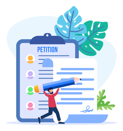 Filing petition form  Illustration