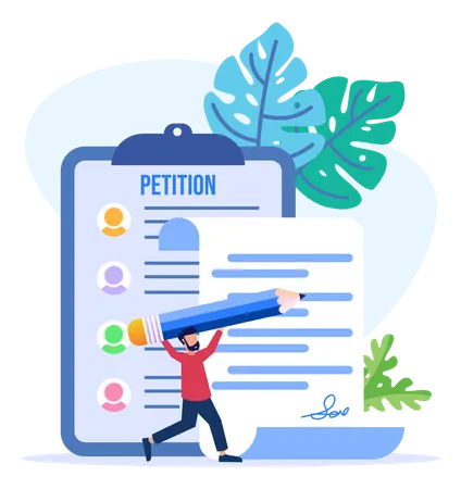 Filing petition form  Illustration