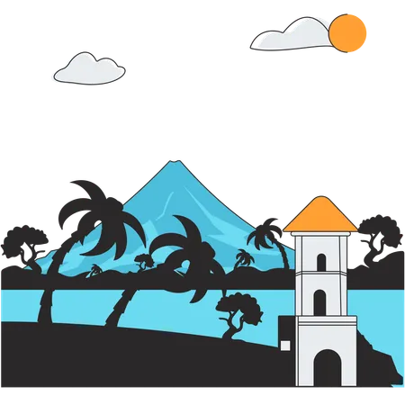 Filipinas - Vulcão Mayon  Ilustração