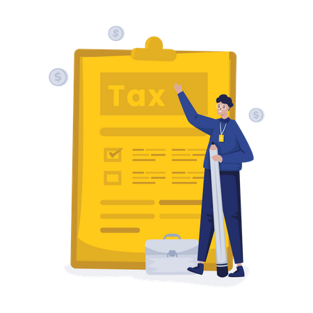 Fill out the tax form  Illustration