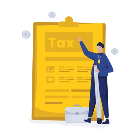 Fill out the tax form  Illustration