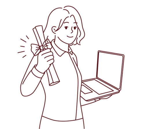 Fille à la recherche d'un emploi  Illustration