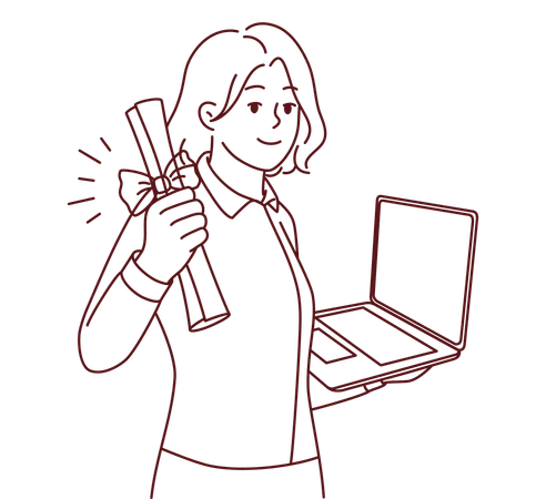 Fille à la recherche d'un emploi  Illustration