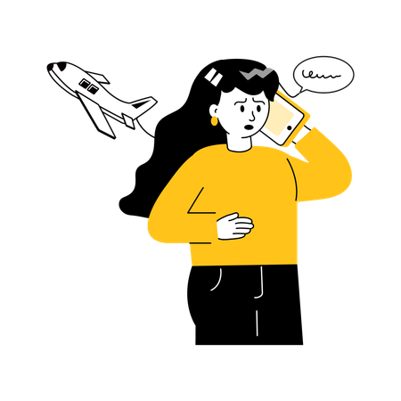 Fille a raté son vol  Illustration