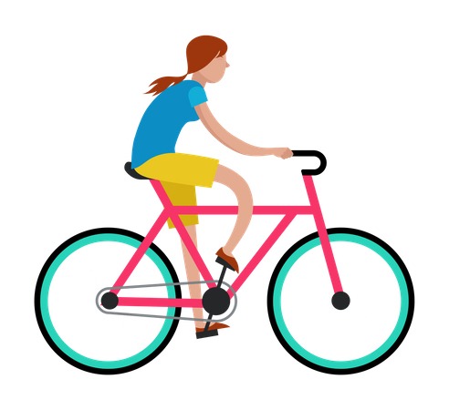 Fille à vélo  Illustration