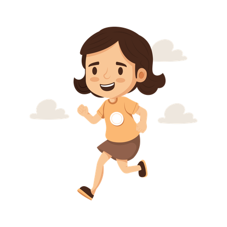 Une fille a une addiction à la marche  Illustration