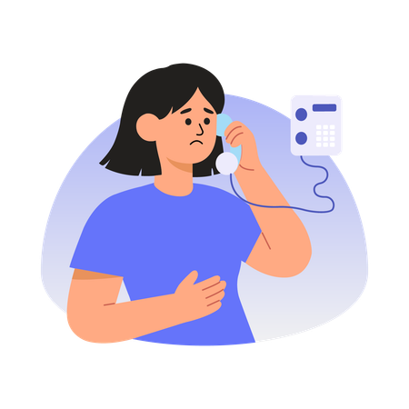 Fille aidant un client à résoudre un problème  Illustration