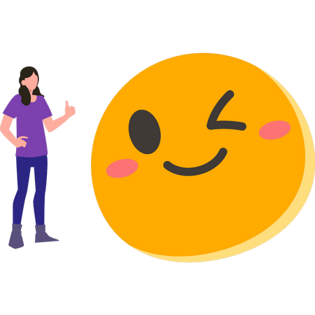 Fille aimant les emoji  Illustration