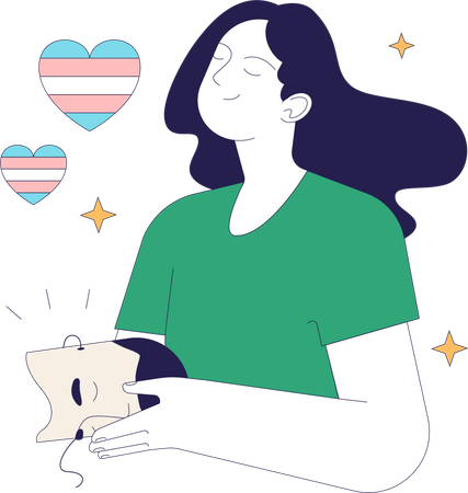 Fille avec amour de soi  Illustration