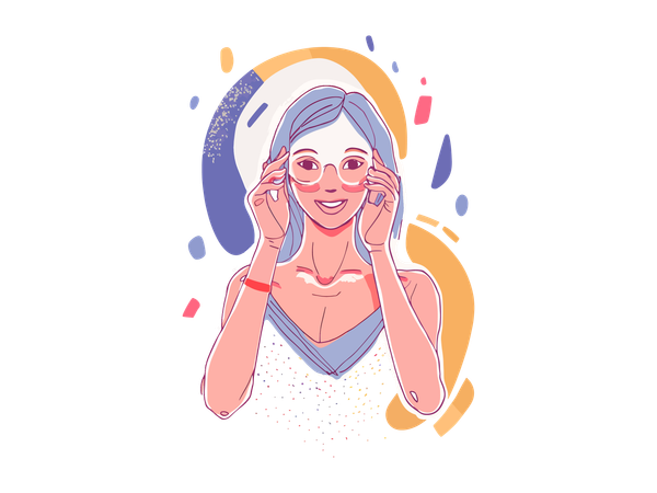 Fille à lunettes  Illustration