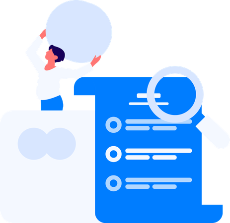 Fille avec facture de carte de crédit  Illustration