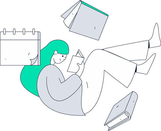Fille avec livre  Illustration