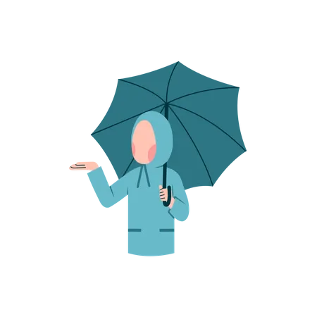 Fille avec parapluie  Illustration