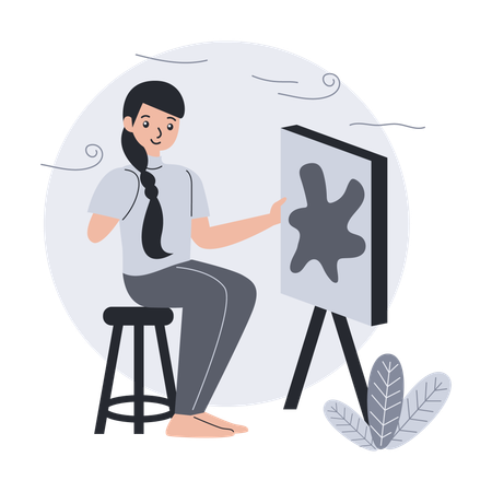 Fille avec peinture à la main amputée  Illustration