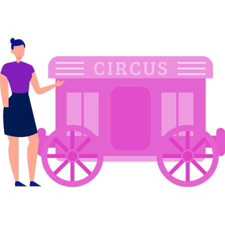 Fille avec roue de cirque  Illustration