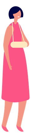 Fille avec une main blessée  Illustration