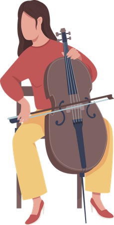 Fille avec violon  Illustration