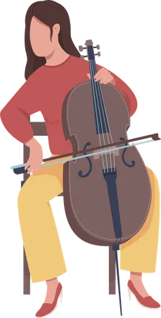 Fille avec violon  Illustration