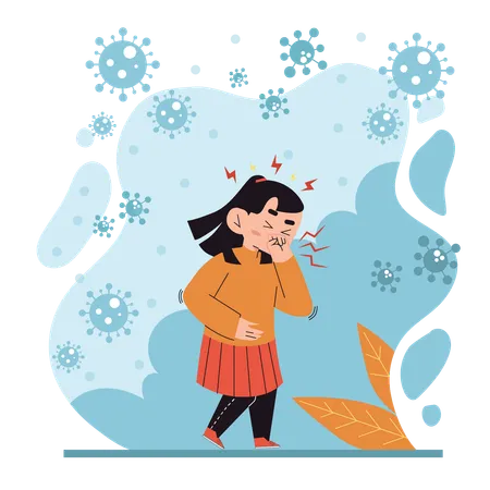 La fille a froid  Illustration