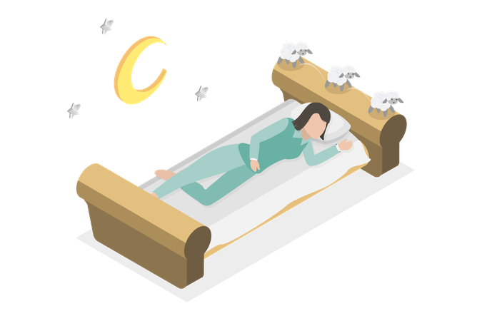 Fille ayant des troubles du sommeil  Illustration