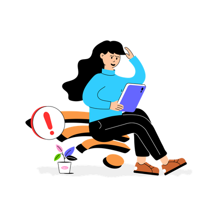 Fille ayant un problème Internet  Illustration