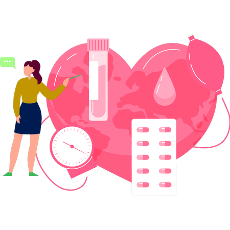 Briefing des filles sur le traitement de l'hypertension  Illustration