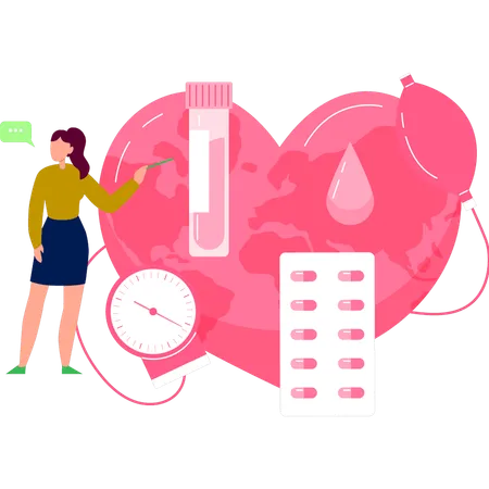 Briefing des filles sur le traitement de l'hypertension  Illustration