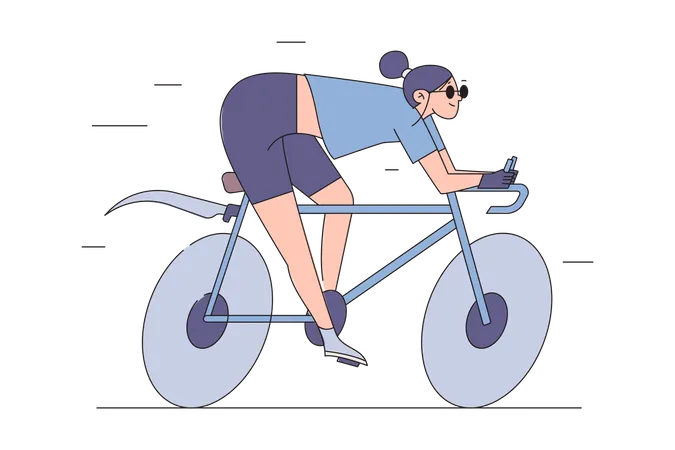 Fille à vélo  Illustration