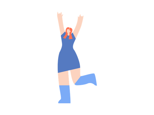 Fille qui danse en fête  Illustration