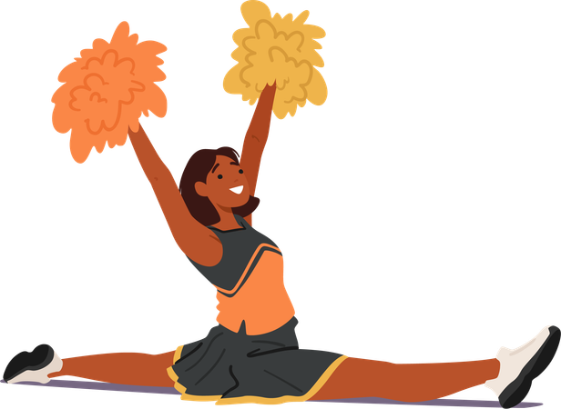 Fille de pom-pom girl énergique  Illustration