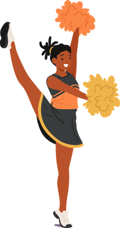 Fille de pom-pom girl noire  Illustration