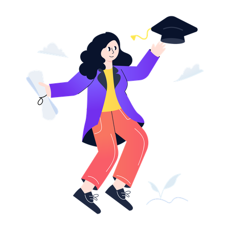 Fille diplômée  Illustration