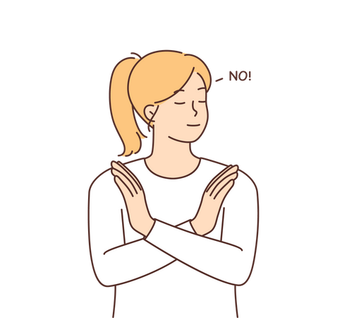Fille disant non  Illustration