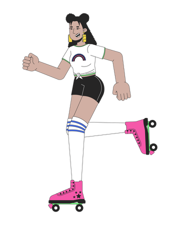 Fille disco à roulettes  Illustration