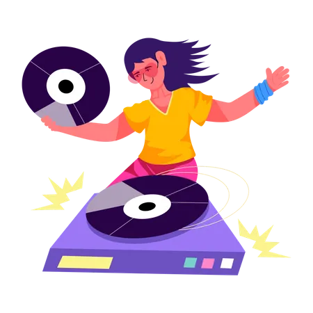 Fille dj  Illustration