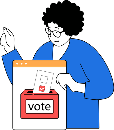 Une fille donne son vote le jour du vote  Illustration