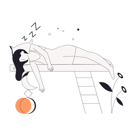 Fille dormant dans un sommeil profond  Illustration