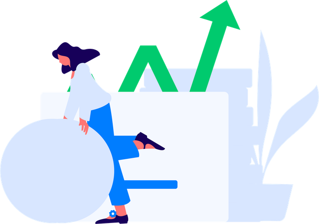 Fille effectuant un transfert d'argent en ligne  Illustration