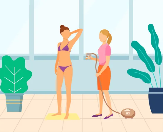 Fille en bronzage artificiel  Illustration