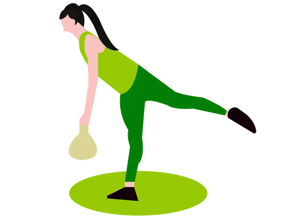 Fille en forme faisant de l'exercice en salle de sport  Illustration