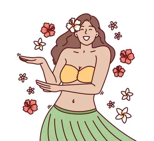 Fille en maillot de bain  Illustration