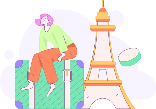 Fille en tournée  Illustration